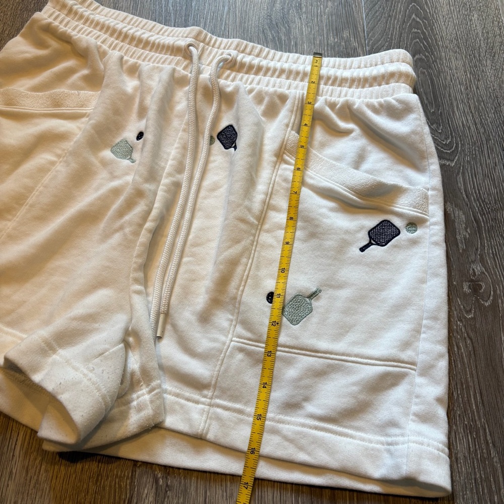 Lou & Grey White Athletic Shorts with Fun Pickleball Accents - Picture 5 of 6